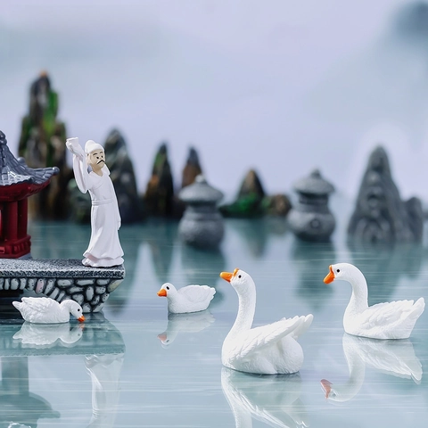 Estilo Chino Micro Paisaje Simulado Rocalla Adornos de Resina Jardín en Miniatura Mesa de Té Bonsái Figura Decoración