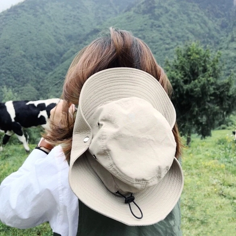 Outdoor Wide Brim Sun Hat Western Cowboy Style Boonie Hat Windproof Breathable Fisherman Hat For Hiking Fishing Travel