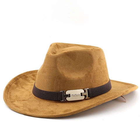 Cappello Fedora Vintage Camoscio Tesa Larga Berretto Jazz Protezione Solare Esterna Stile Britannique Retro Unisex