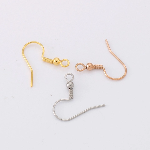 Stainless Steel Ear Hooks With Spring And Ball DIY Earrings Jewelry Making Findings Electroplated Minimalist Accessories