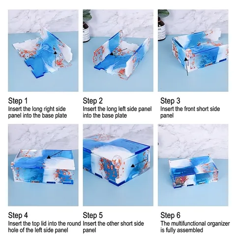 Silicone Storage Box Mold DIY Resin Casting Assembly Jewelry Case Reusable Flexible Epoxy Craft Tools