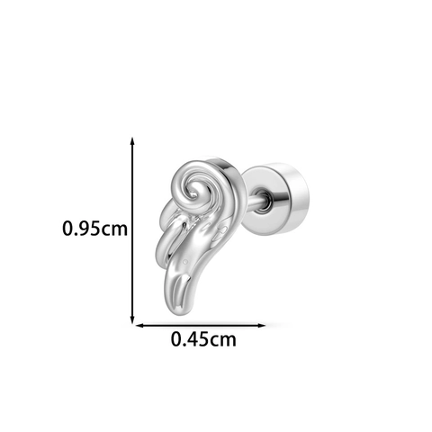 Angel Wing Cartilage Stud Earring Titanium Steel Copper Screw Back Piercing Jewelry For Men Women Minimalist Winged