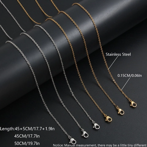 Roestvrij Stalen O-Ketting Kruis Halsketting Voor Heren Dames Goud Zilver Verguld Minimalistische Sleutelbeinketting DIY Sieraden Accessoires