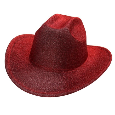 Cappello Da Cowboy Western Con Paillettes Ala Larga Performance Scena Festa Jazz Fedora Per Uomo Donna