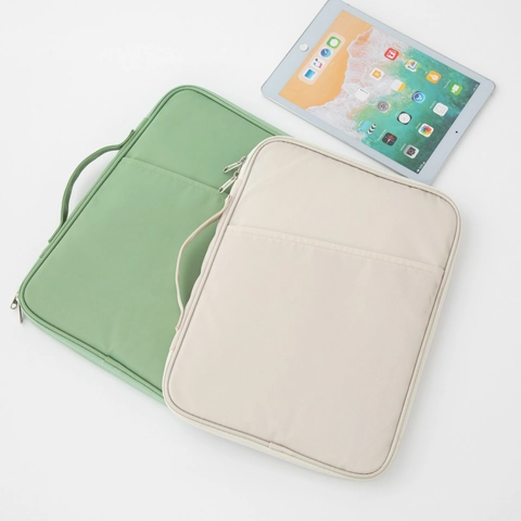 Modern Polyester Laptop Sleeve Case With Handle Slim Tablet Protective Cover Solid Color Briefcase Carrying Bag For Business Travel Unisex