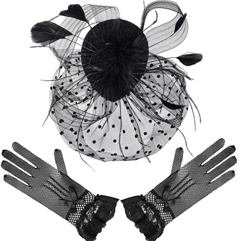 Vintage Fascinator Hair Clip With Mesh Veil And Feather Polka Dot For Wedding Bridal Party Elegant Women Accessories