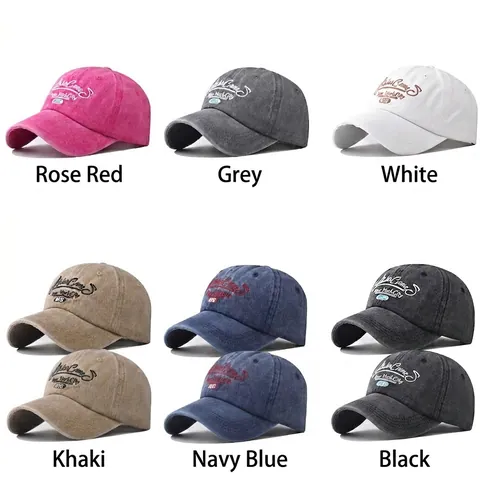 Baseballkappe Gewaschene Baumwolle Distressed New York City NYC Stickerei Verstellbar Vintage Retro Sonnenschutz Unisex