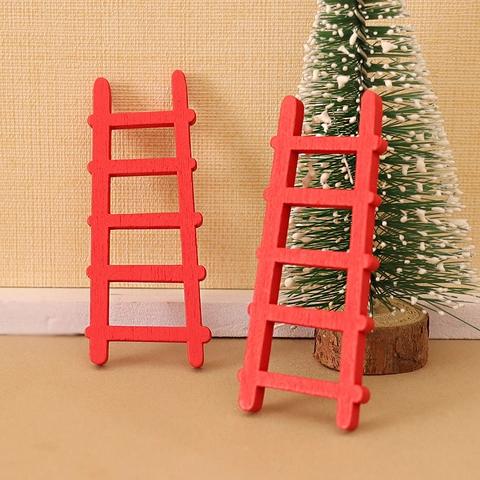 Scala In Legno Rossa In Miniatura Per Casa Delle Bambole Decorazione Di Natale Accessorio Modello Giardino Delle Fate DIY