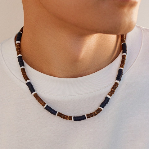 Collana Perline Guscio Di Cocco Bohemien Uomo Argilla Polimerica Spliced Hip-Hop Estate Spiaggia Gioielli