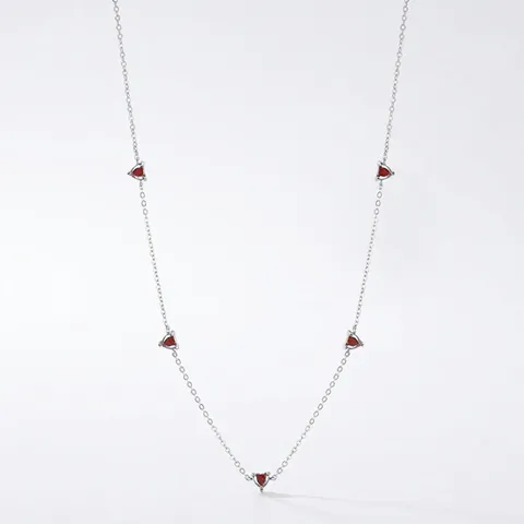 925 Sterling Silber Herz Halskette Für Damen Mit Bunten Zirkonia Anhängern Elegante Minimalistische Schlüsselbeinkette