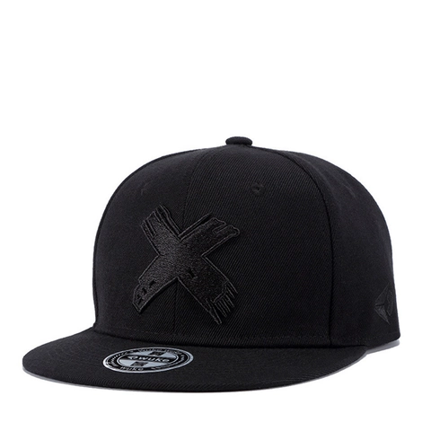 Snapback Hat Hip Hop Cap Baumwolle Polyester 3D X Stickerei Flache Krempe Verstellbar Streetwear Punk Für Herren Damen