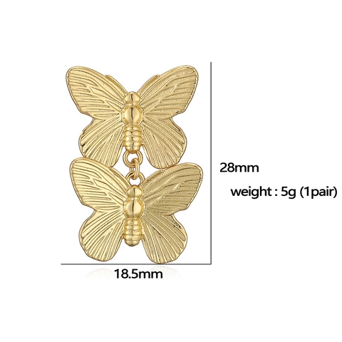 Elegante Set di Gioielli Farfalla Oro Rame Galvanico Collana con Pendente Farfalla Bracciale Orecchini a Bottone per Donna Gioielli Dolci