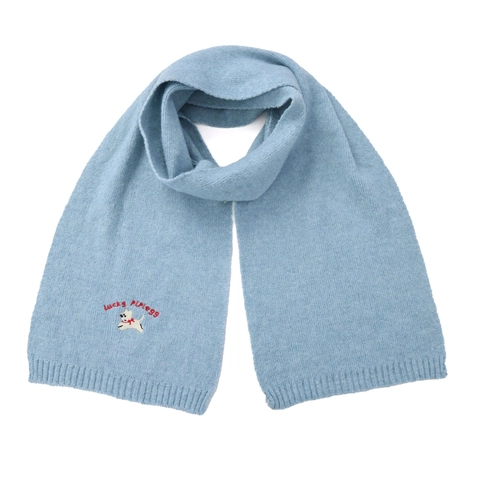 Women Knitted Beanie Hat And Scarf Set Winter Warm Cotton Puppy Embroidery Letter Lucky Ribbed Crochet Ear Protection Cap Scarf Set