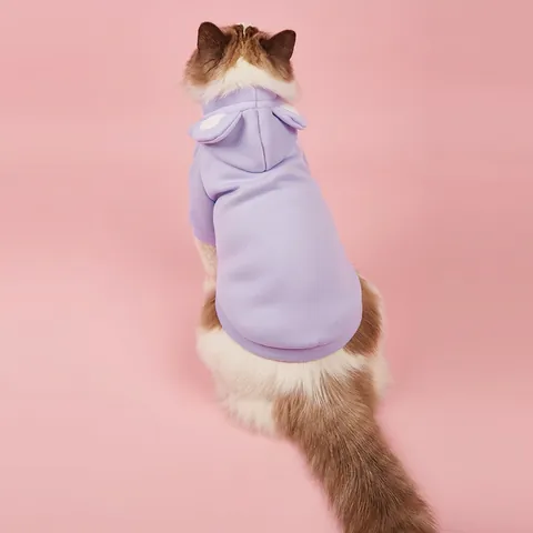 Felpa Con Cappuccio Per Animali Domestici Pile Caldo Inverno Piccolo Cane Gatto Abbigliamento Simpatiche Orecchie Da Animale Costume