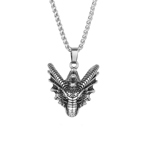 Collar Con Colgante De Cabeza De Dragón Vintage Acero Inoxidable 316L Joyería Gothic Punk Rock Para Hombre