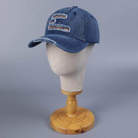 Berretto da Baseball in Denim Distressed Vintage per Uomo Donna Ricamo Lettere Lavate Cappello Trucker Strappato Regolabile Parasole Casual Outdoor