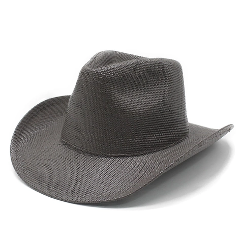Chapeau De Cow-Boy Western Rétro Paille De Papier Tissée Large Bord Protection Solaire Jazz Fedora Pour Hommes Femmes
