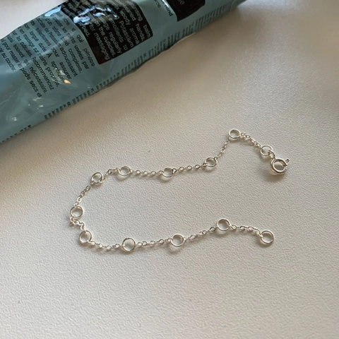 925 Sterling Silber Armband Minimalistische Geometrische Kreise Knoten Feine Kette Zarter Schmuck Für Frauen Alltag