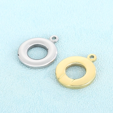 Colgantes Círculo Redondo Acero Inoxidable Hueco Donut Geométrico DIY Creación Joyas Collares Pendientes Simple Pulido