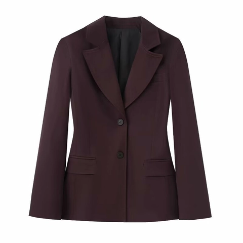 Women's Slim Fit Blazer Jacket Acrylic Shoulder Pads Long Sleeve Professional Business Office Wear Solid Elegant