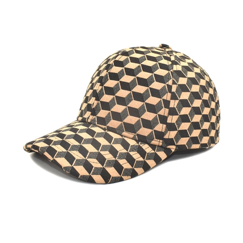 Casquette De Baseball À Motif Cube Géométrique 3D Polyester Réglable Protection Solaire Chapeau Streetwear Rétro