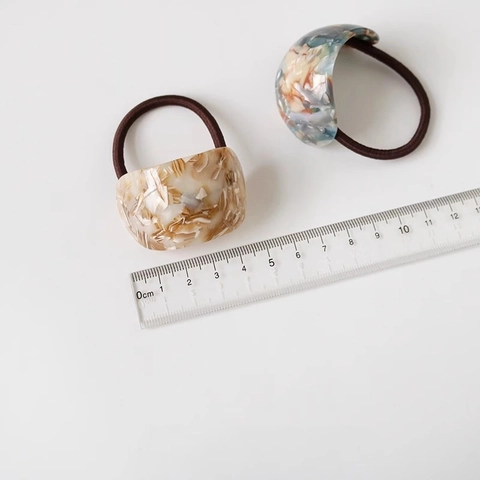 Hair Ties Acetate Resin Curved Marble Leopard Ponytail Holder Minimalist Korean Style Elegant Accessory For Women