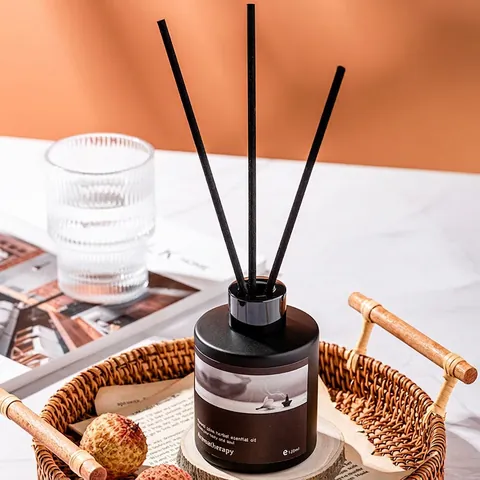 Reed Diffuser Aromatherapy Essential Oil Set Frosted Glass Bottle Fiber Sticks Home Bedroom Natural Herbal Scent Gift