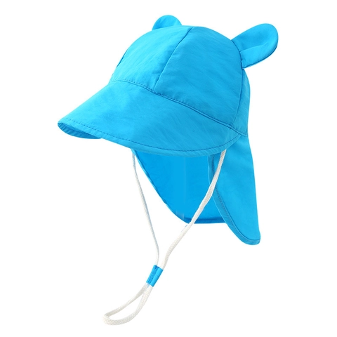 Kids Sun Hat Polyester Quick Dry Neck Protection Summer Outdoor Windproof Adjustable Cute Ears Toddler Boys Girls Hat