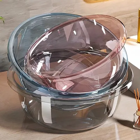 Transparente Verdickte Kunststoff Waschschüsseln Vertiefte Stapelbare Wäschewannen Für Den Heimgebrauch