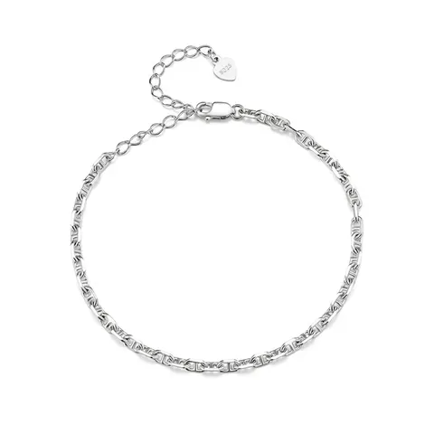 925 Sterlingsilber Minimalistisches Ankerketten Armband Für Damen Mit Herzanhänger Verstellbares Silber Armband Schmuck