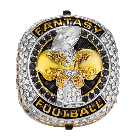 Fantasy Football League FFL Champion Ring Alloy Rhinestone Helmet Trophy Sports Memorial Jewelry Men Women 2026