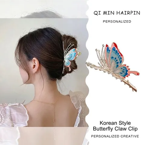 Molletta Per Capelli Farfalla Lega Smalto Elegante Fermaglio Squalo Accessori Con Nappa Perla Artificial Per Donna