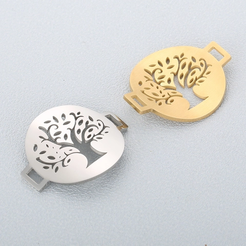Conector De Pulsera Árbol De La Vida Hueco De Acero Inoxidable Para Hacer Joyas DIY Accesorio De Moda