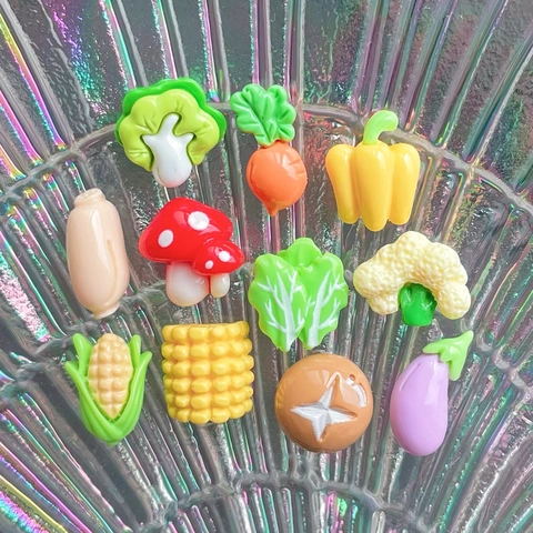 Mini Simulation Gemüse Essen Harz Glas Anhänger DIY Schmuckherstellung Zubehör Für Haarspangen Ohrringe Dekor
