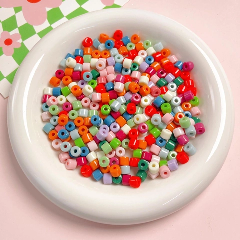 Acrylic Cylinder Loose Beads For DIY Jewelry Making Bracelet Phone Chain Colorful Trendy Spacer Beads