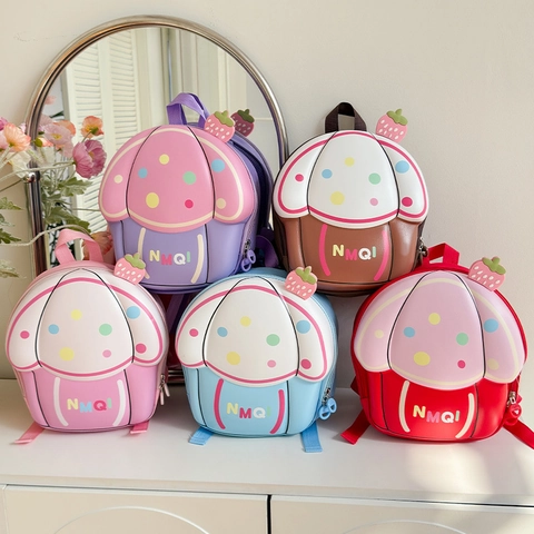 Kids Cupcake Shape Crossbody Bag Cute Cartoon Chest Bag Lightweight Oxford EVA Material For Boys And Girls Daily Outing