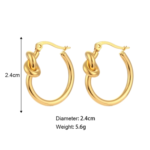 Mode Edelstahl Knoten Ohrringe Für Damen Gold Überzogen Geometrische Seil Knoten Kreis Statement Ohrringe Schmuck