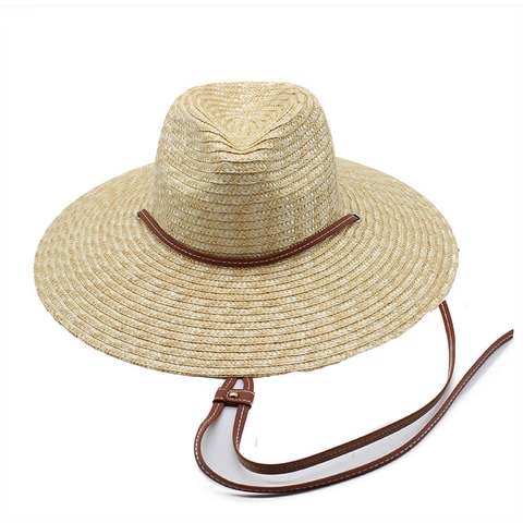 Cappello Fedora In Paglia Di Grano A Tesa Larga Con Sottogola Regolabile Protezione Solare Viaggio Spiaggia Estate Unisex