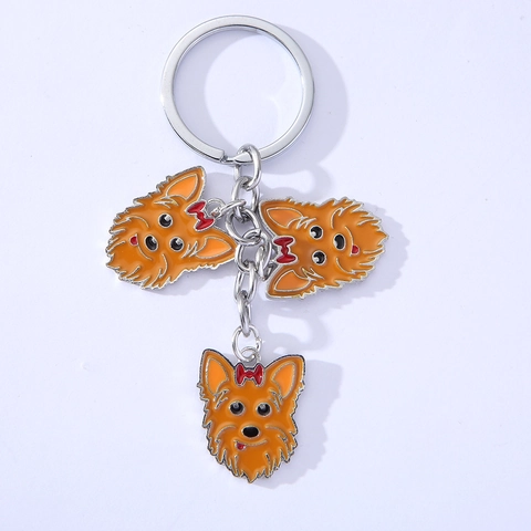 Emaille Hund Schlüsselanhänger Metall Border Collie Akita Yorkshire Terrier Anhänger Schlüsselring Für Auto Tasche Hundeliebhaber Schmuck