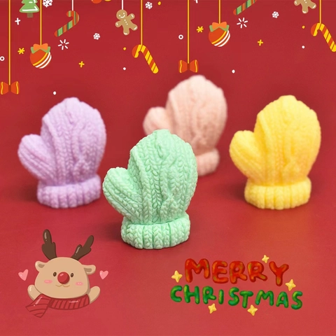 Knitted Texture Mitten Charms Resin Macaron Colors DIY Jewelry Making Decoration Phone Case Hair Accessories Christmas