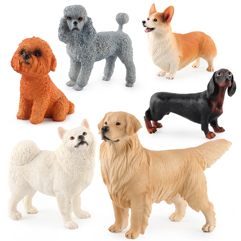 Modelli Di Cani Da Simulazione Realistici Personaggi In Plastica PVC Solido Golden Retriever Bulldog Corgi Barboncino