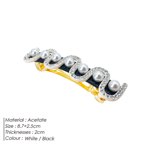 Molletta Per Capelli Ondulata In Acetato Con Künstliche Perle E Strass Elegante Fermaglio Stile Coreano Per Donne Accessorio Styling
