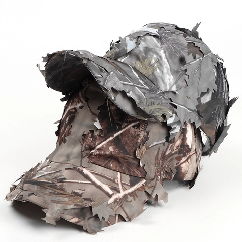 Cappello Da Baseball Camouflage Foglie 3D Regolabile Cotone Bionico Tattico Caccia Esterno Protezione Solare