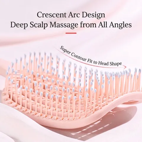 Vent Hair Brush Hollow Curved Detangling Massage Comb For Fluffy Styling Scalp Care Portable Plastic Hairbrush For Women