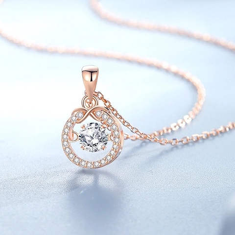 S925 Sterlingsilber Unendlichkeitssymbol Tanzende Moissanit Halskette Für Damen Funkelnde Zirkonia Anhänger Schlüsselbein Kette Schmuck