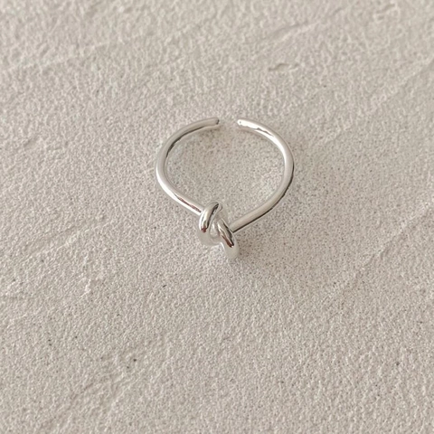 Knotted Open Ring 925 Sterling Silver Minimalist Woven Line Adjustable Jewelry For Women Elegant Gift