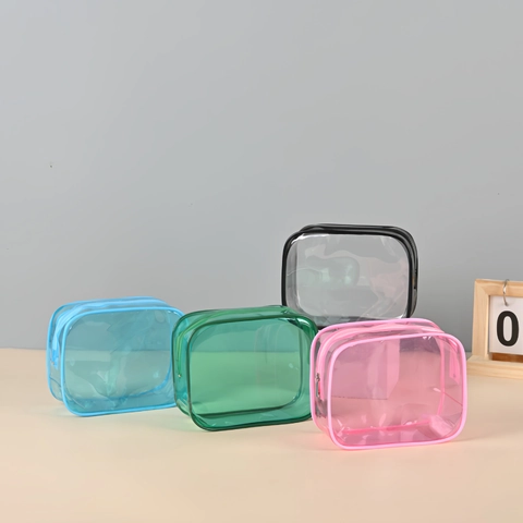 Bolsa De Maquillaje De PVC Transparente Corazón Lentejuelas Neceser Impermeable Viaje Almacenamiento Cosméticos Mujer