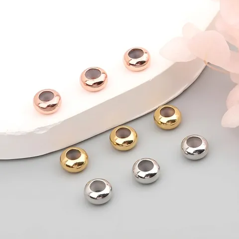 14K Gold Plated Copper Abacus Positioning Beads With Silicone Core Stopper Beads For Jewelry Making DIY Bracelet Necklace Adjustment