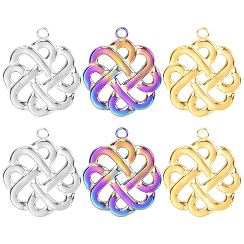 Collana Nodo Della Strega Acciaio Inossidabile Pendente Cuore Celtico Traforato Gioielli Gotici Boho Per Donna Accessorio