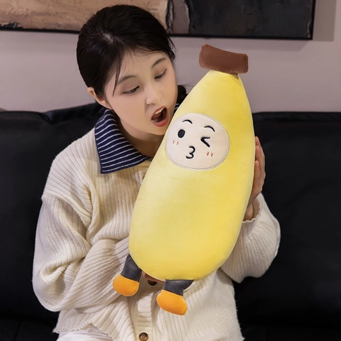 Niedliches Frucht Plüschtier Weich Cartoon Banane Pfirsich Orange Blaubeere Puppe Dekokissen Anhänger Schlüsselanhänger
